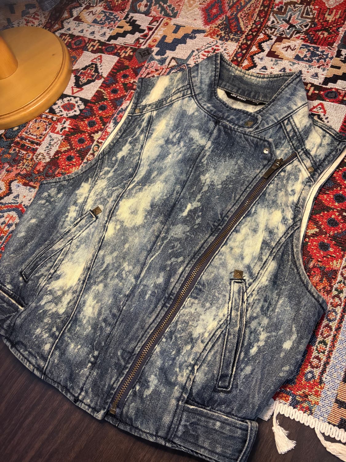 90s Vintage stone washing denim vest 상품이미지1
