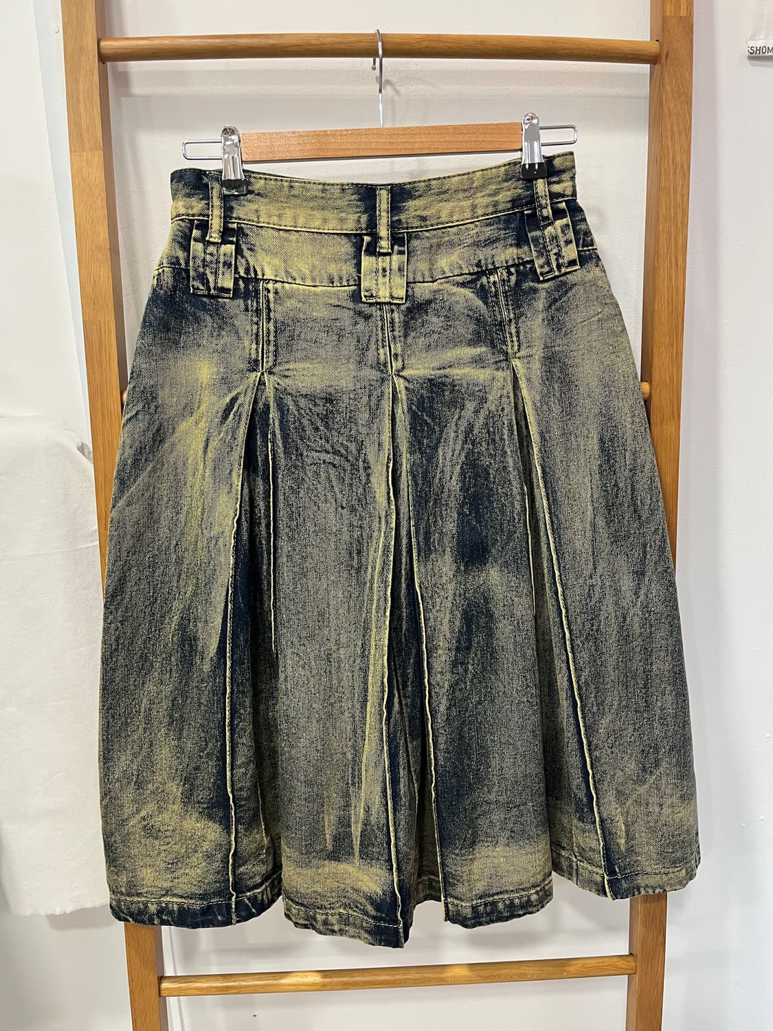 빈티지 워싱 플리츠 데님스커트 상품이미지2
