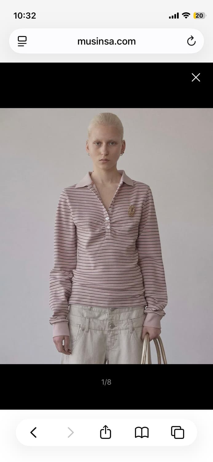 스컬프터 셔링 테니스셔츠 핑크 상품이미지1