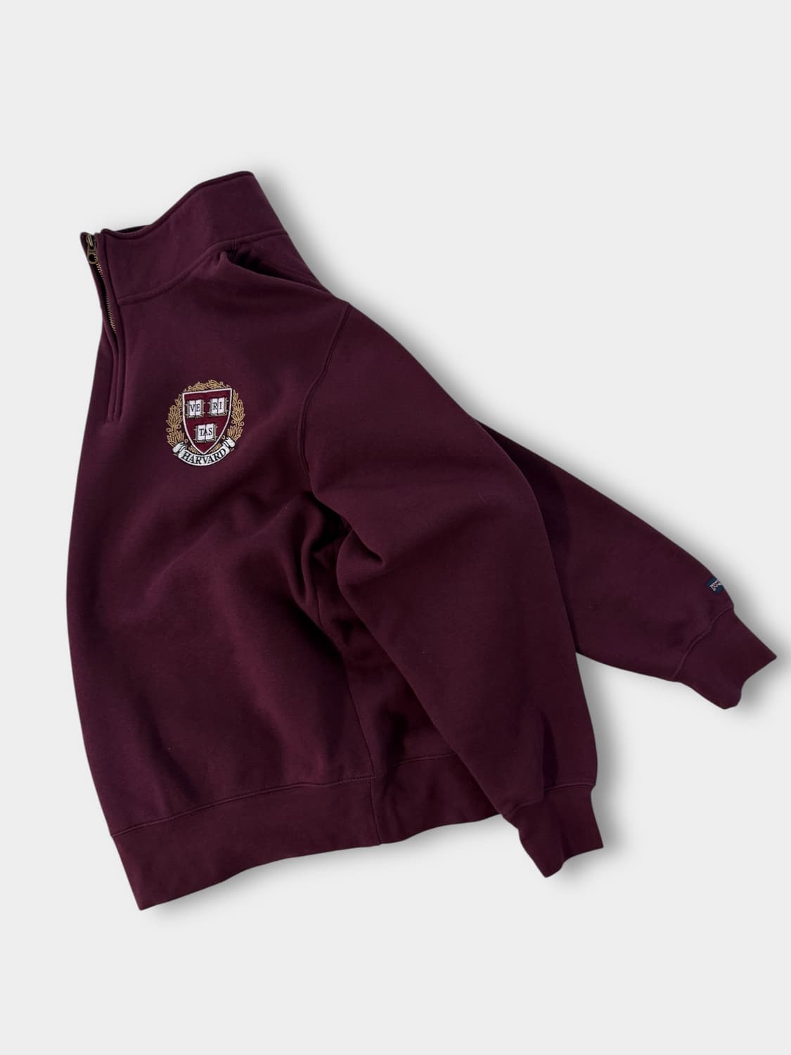 잔스포츠 루즈핏 하버드 쿼터집 버건디 스웻 셔츠 상품이미지2
