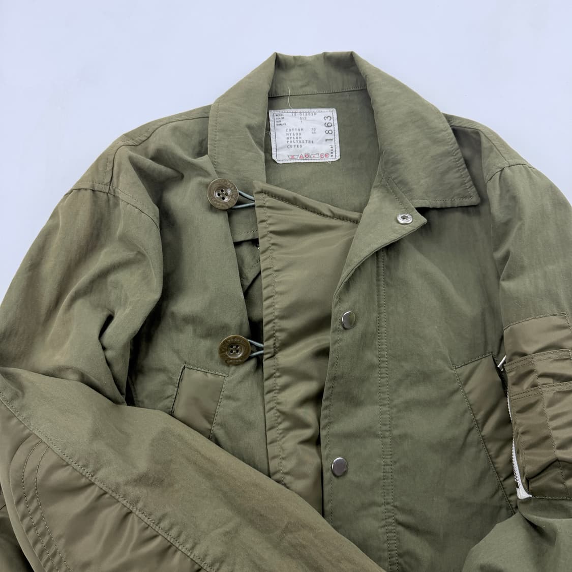 사카이 18SS 밀리터리 코튼 나일론 해체주의 코트 상품이미지5