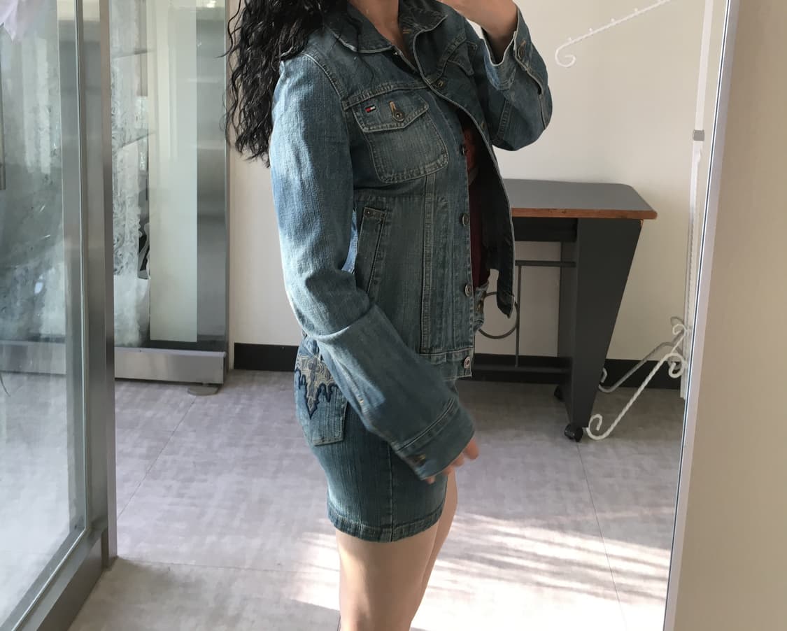 western denim mini skirt 상품이미지2