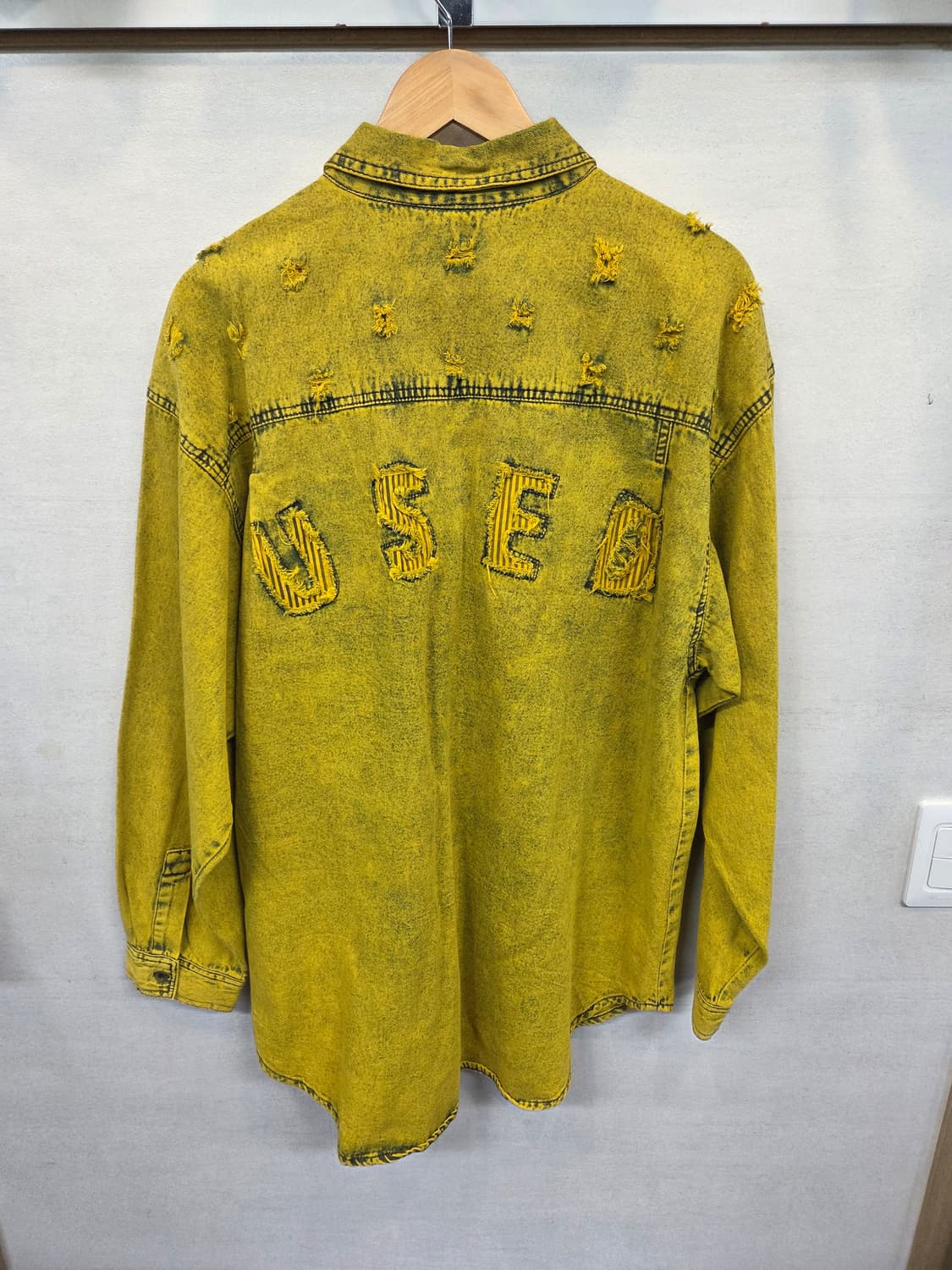 겟유즈드 백로고 빈티지워싱 데미지 펀칭 데님셔츠 긴팔 xl 상품이미지2