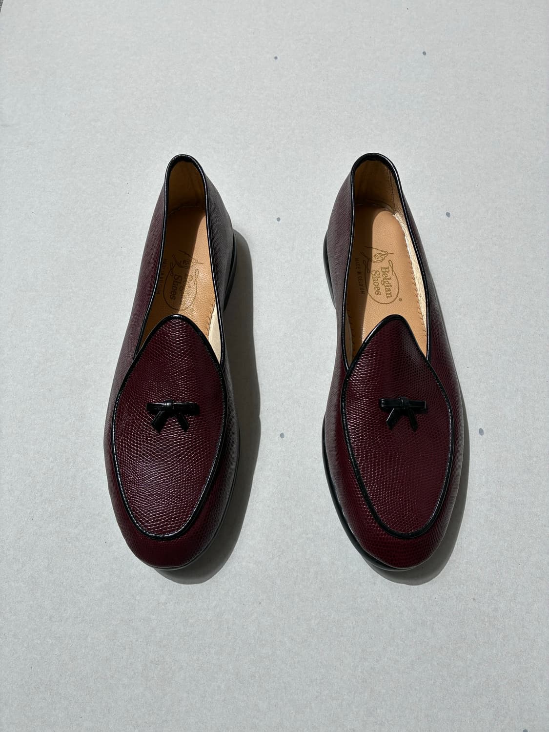 벨지안 슈즈 로퍼 MR.CASUAL 리자드 버건디 9.5사이즈 상품이미지4