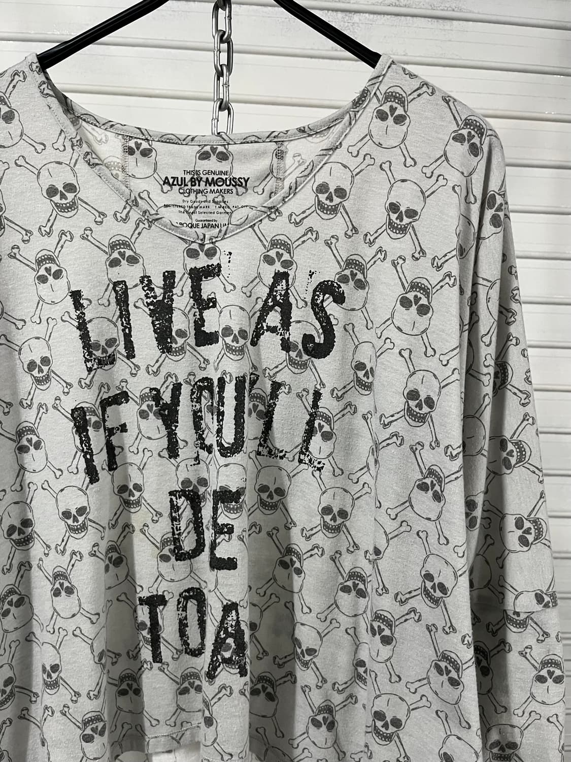 Moussy skull long tee 상품이미지3