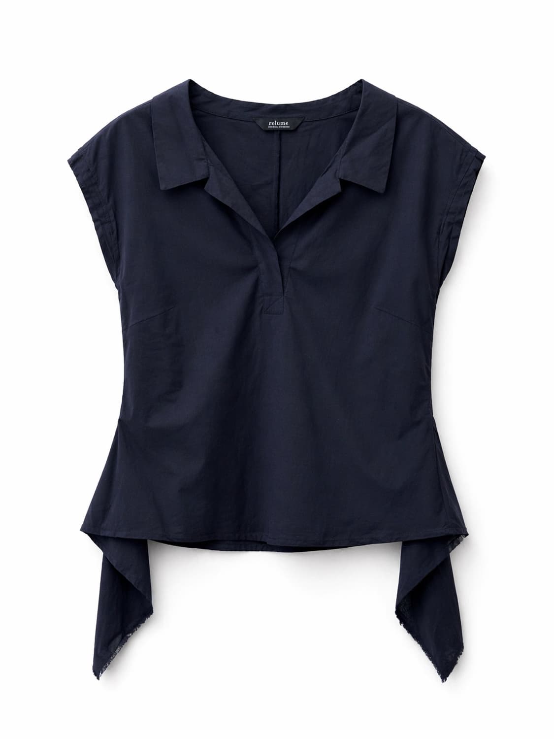 타임 포스트모던 네이비 반팔 블라우스 상품이미지1