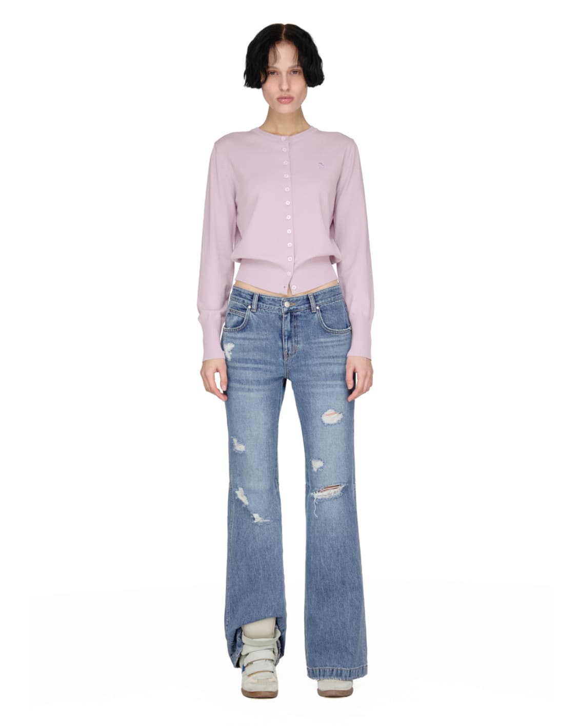 썬번프로젝트 베이직 라운드 가디건 퍼플 상품이미지4