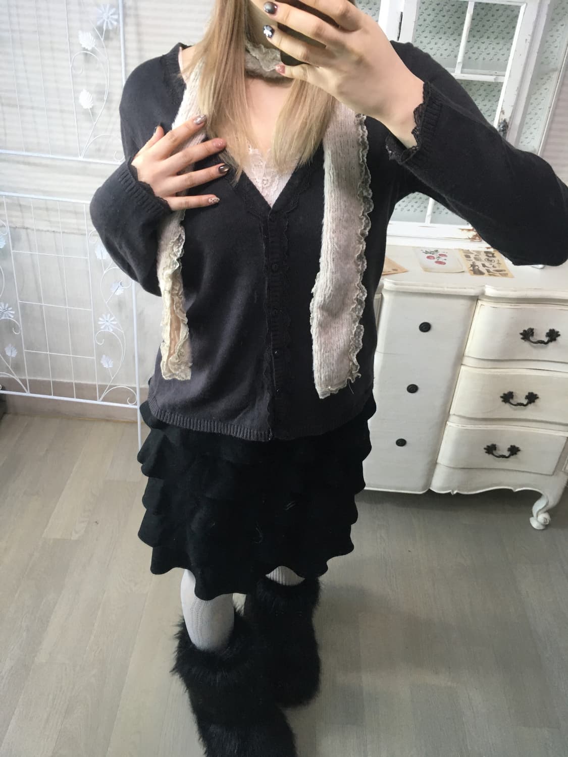 jpn vintage charcoal lace crochet cd 상품이미지1