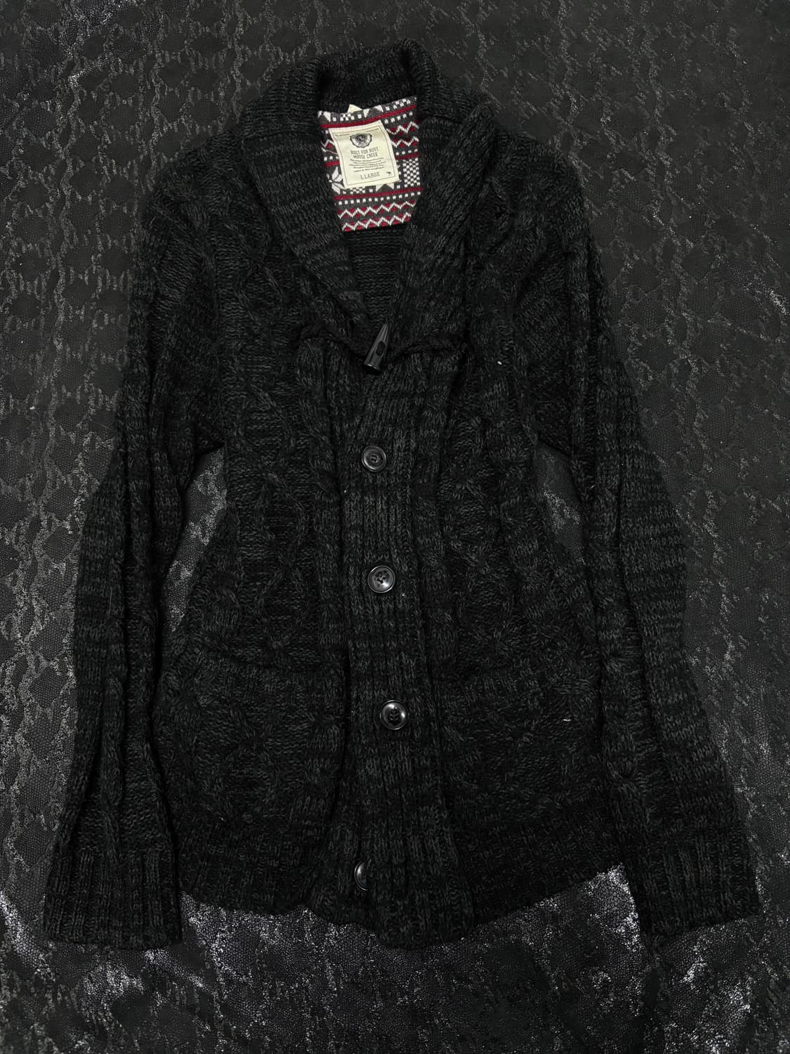 “Vintage” Y2K Mood Black Knit Cardigan 상품이미지5