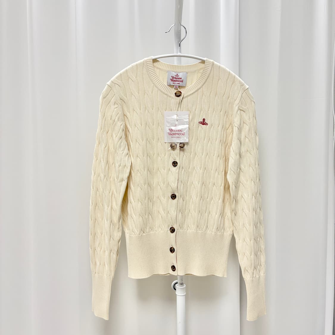 새상품 비비안웨스트우드 레드라벨 코튼 케이블 가디건 상품이미지5