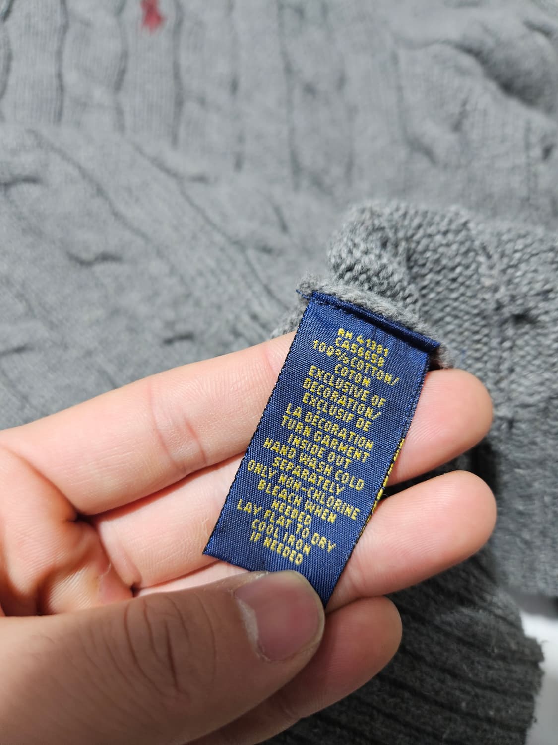 폴로 랄프로렌 케이블 니트 코튼 니트 L 상품이미지5