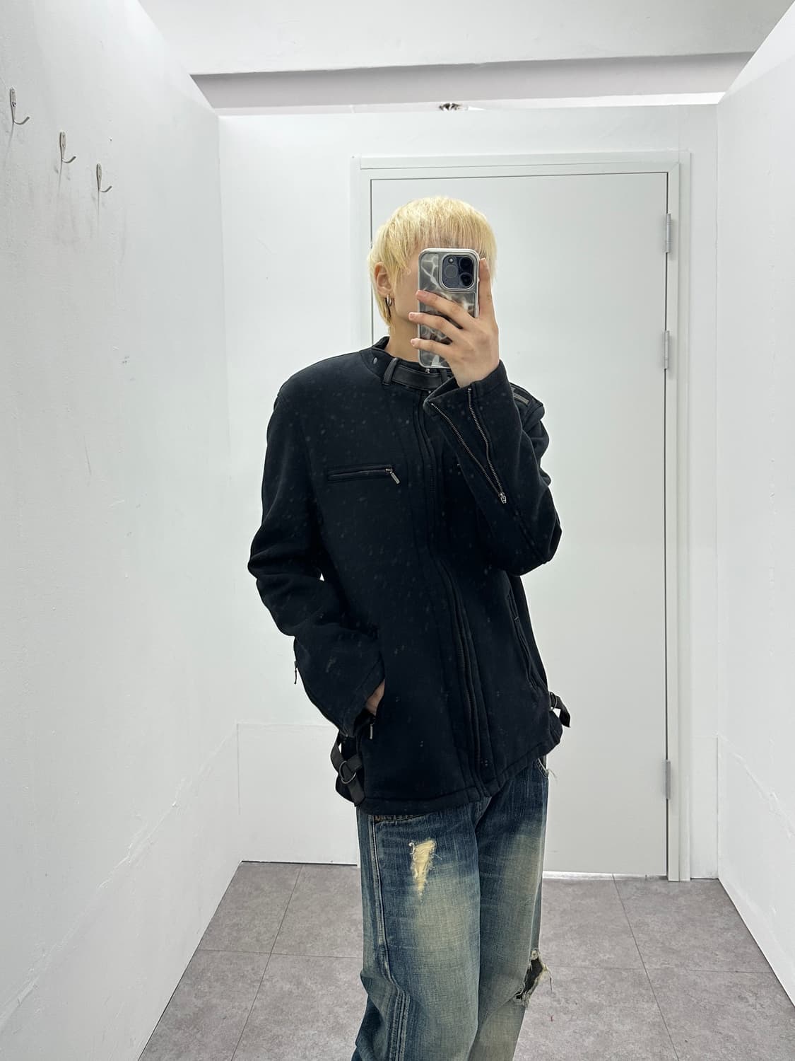 Pazzo Denim Store Flag Leather Strap Zip 상품이미지10