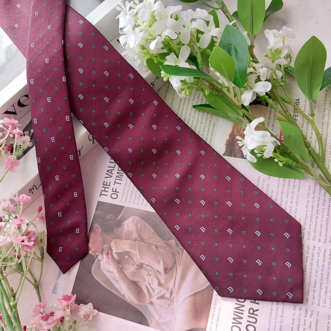 빈폴 실크 와인 B 패턴 넥타이 8.7cm A+등급 K2329
 상품이미지2