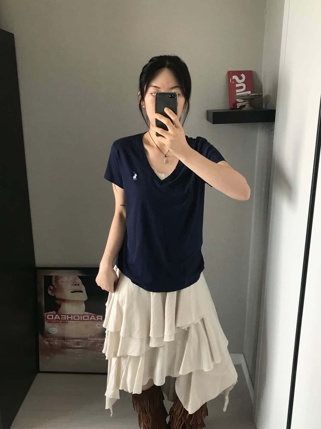 폴로 랄프로렌 포니로고 네이비 브이넥 반팔티 상품이미지2