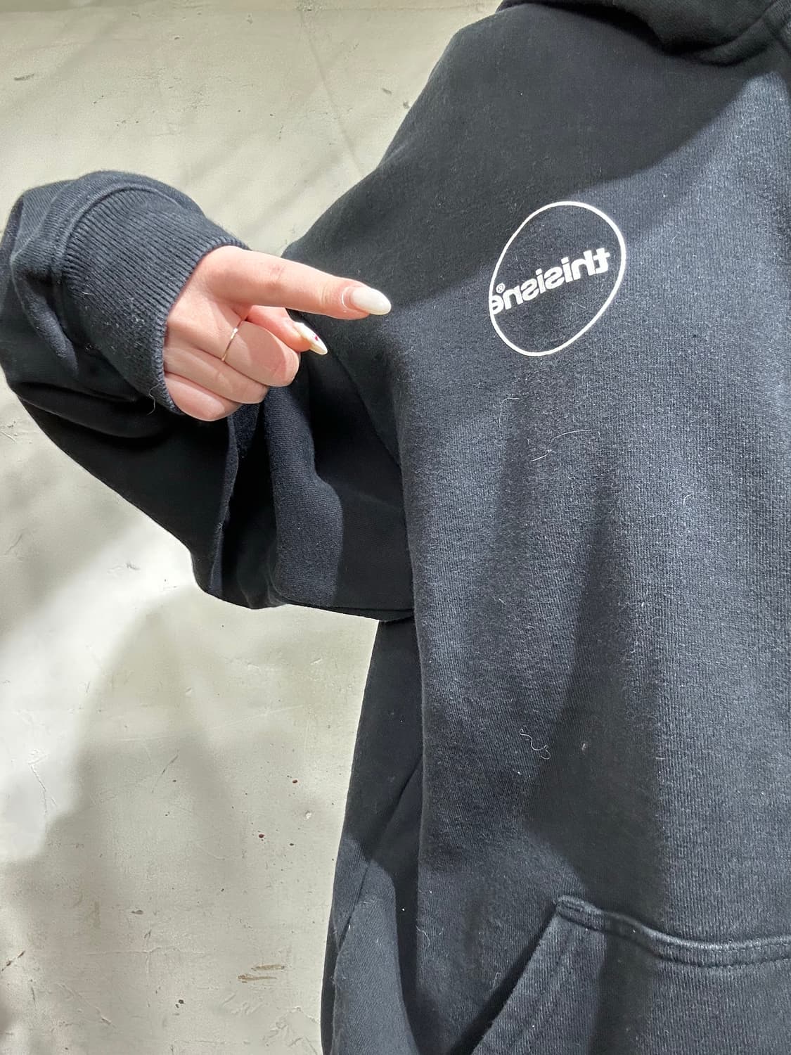 디스이즈네버댓 블랙 디네뎃 빅 로고 후드집업 M 상품이미지4