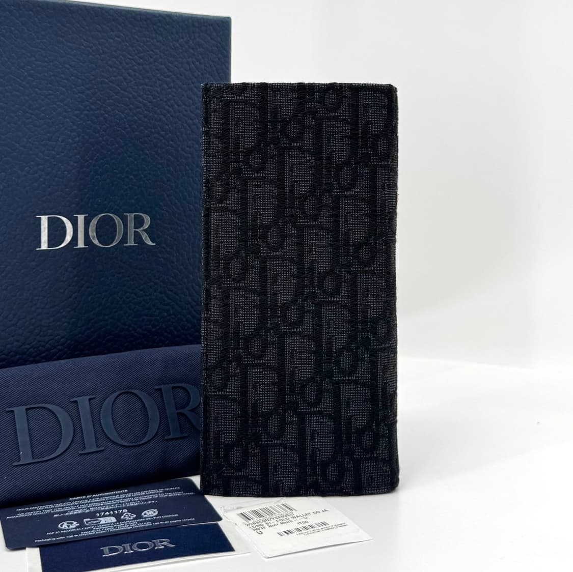 디올 오블리크 버티컬 남성 장지갑 블랙 (2OBBC002) 상품이미지3
