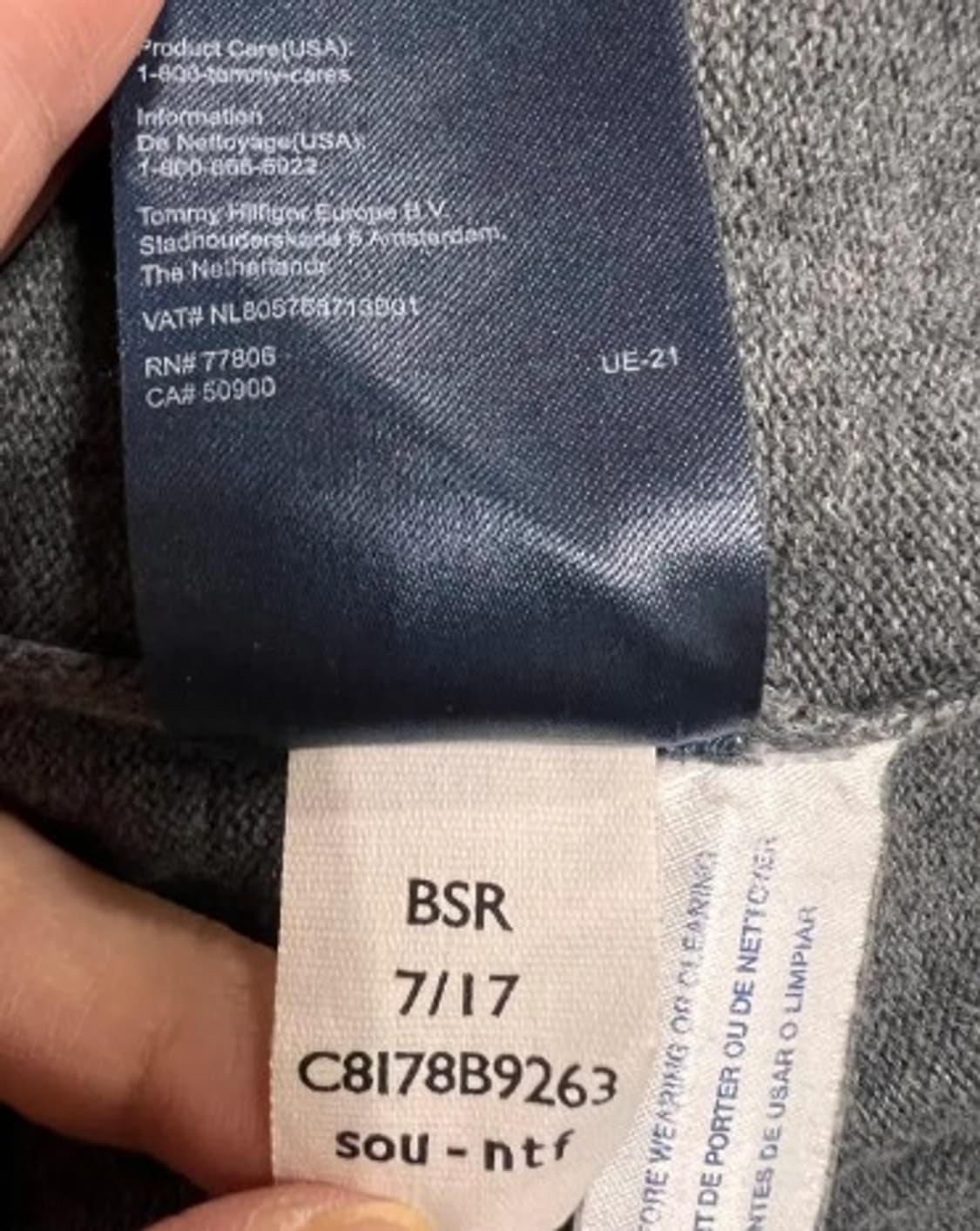 타미힐피거 남성 그레이라운드니트 XL 상품이미지6