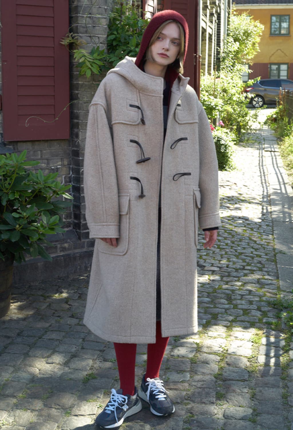 앤유 티스테드 후드 더플코트 [ Beige ] 상품이미지5