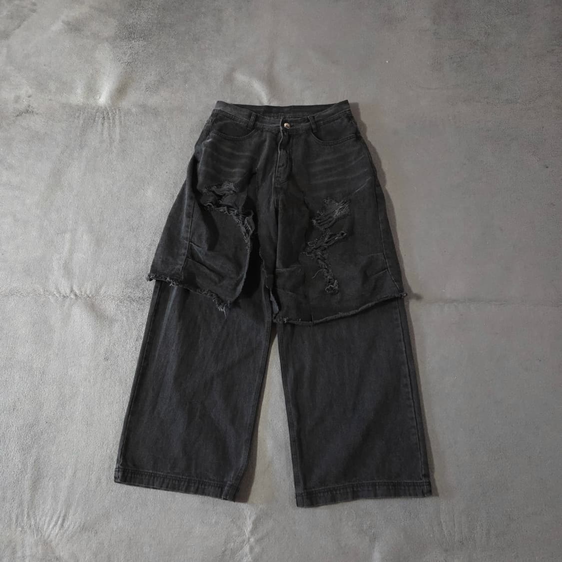 BLR 비엘알 디스트로이드 빈티지 더블 데님 팬츠 L 상품이미지1