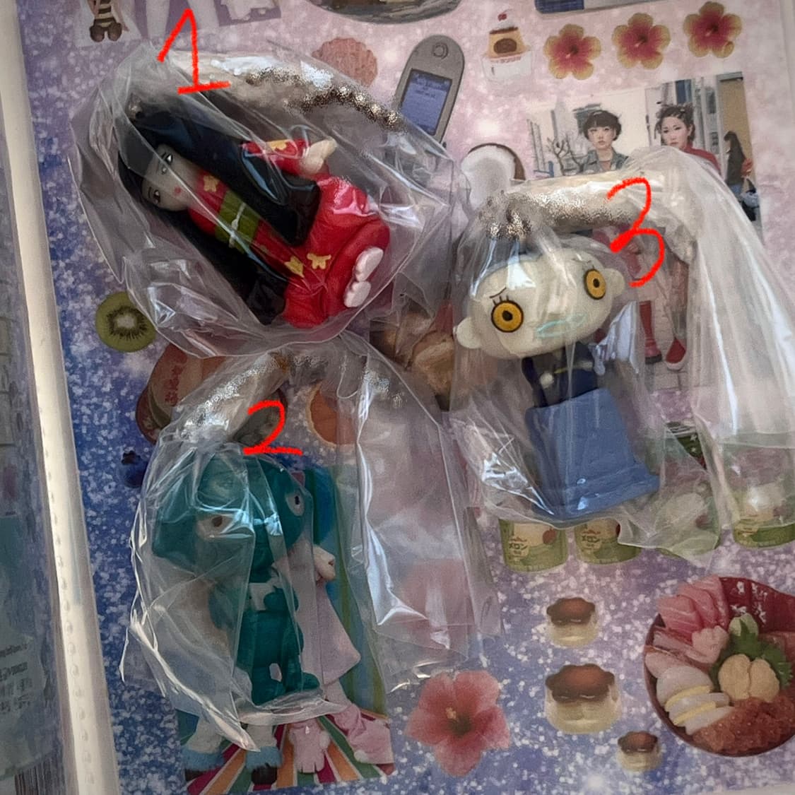 택포) 일본 고전 괴담레스토랑 야광 스트랩 키링 3종 상품이미지1