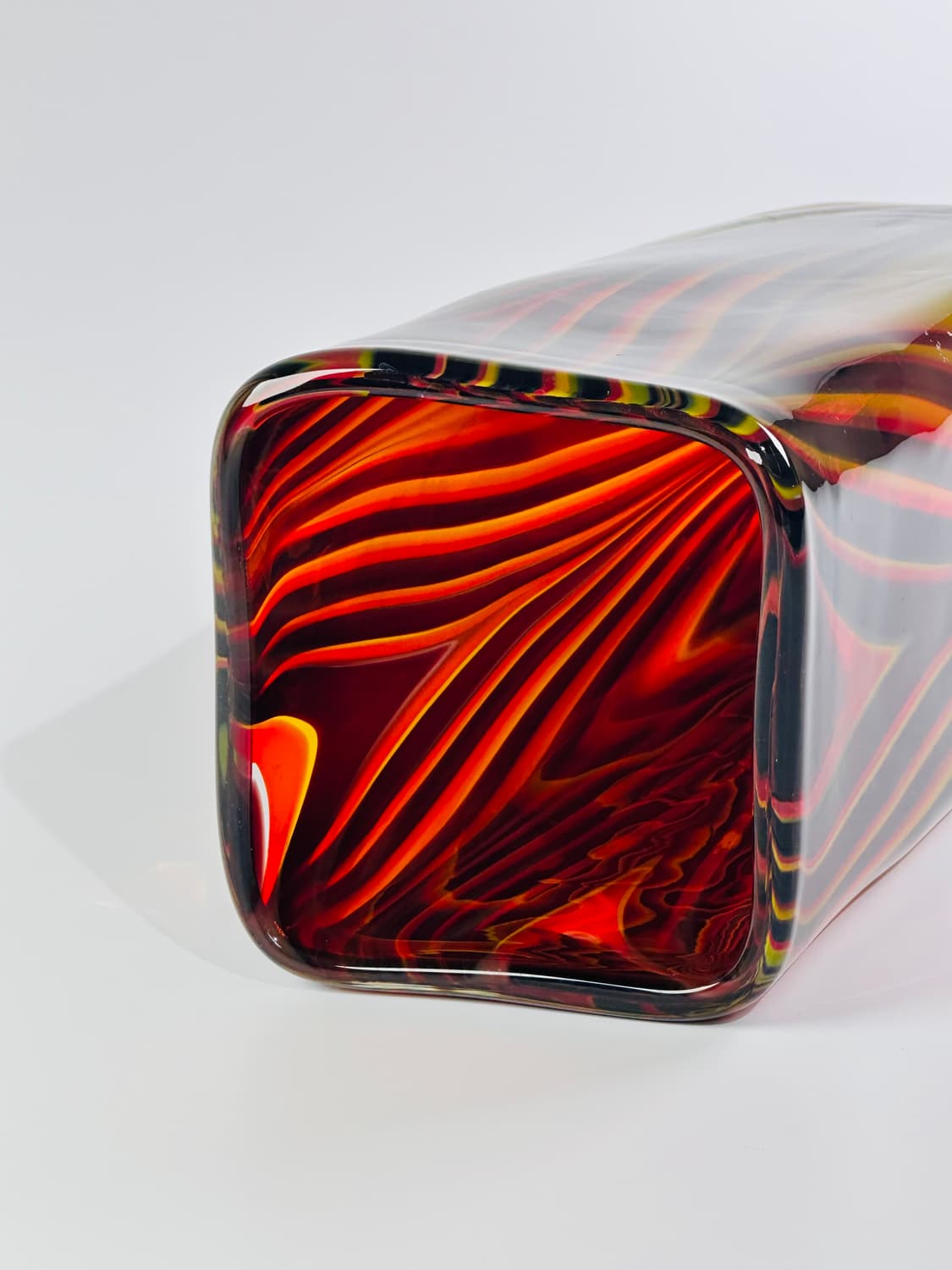 일본 빈티지 마르티 아트글라스 스퀘어 대형 화병 상품이미지4