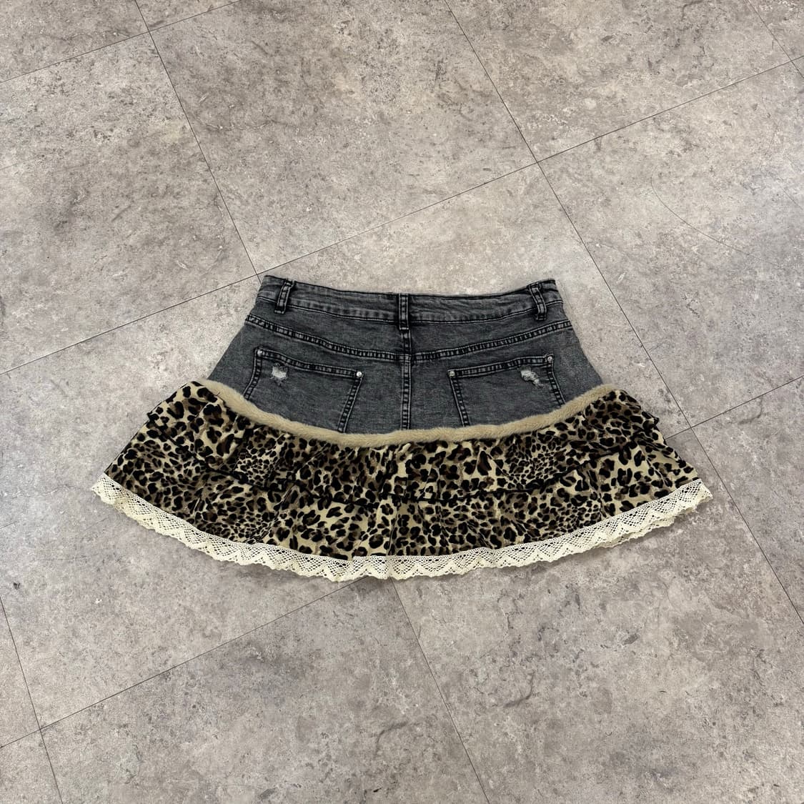 빈티지 레오파드 데님 스커트 #csz301 상품이미지6