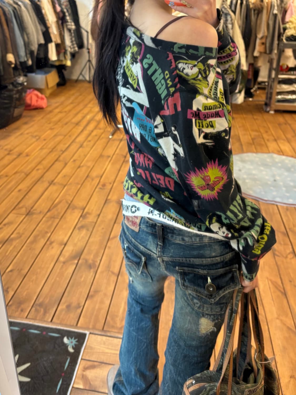 히스테릭글래머 블랙 패치 롱슬리브 상품이미지3