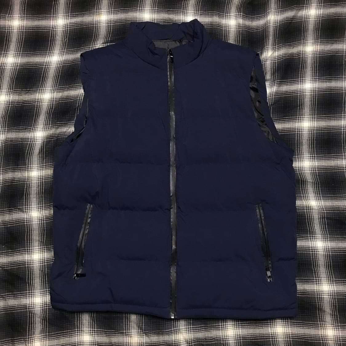 재팬 블루 네이비 오버핏 패딩 베스트xl 상품이미지1