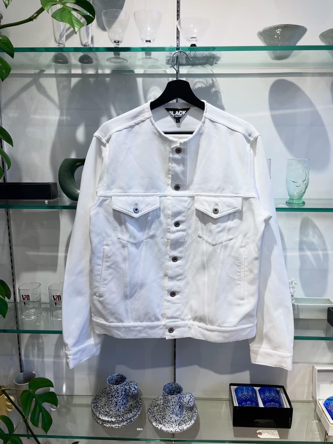 23SS 꼼데가르송 블랙 collarless jacket 상품이미지1