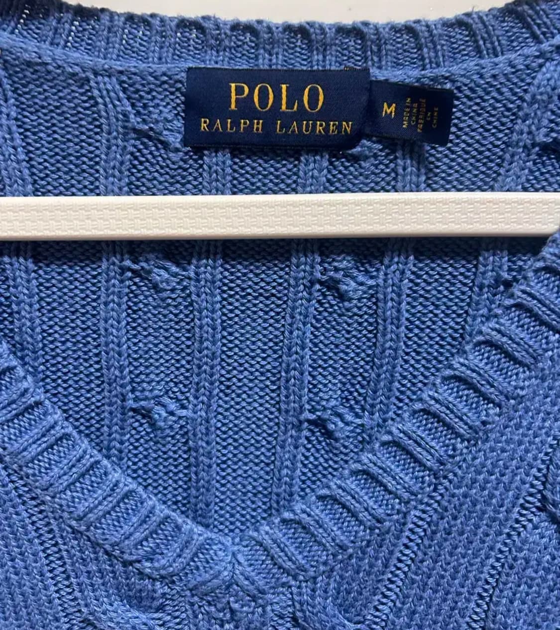 폴로 랄프로렌 여성 브이넥 케이블 니트 M 상품이미지2