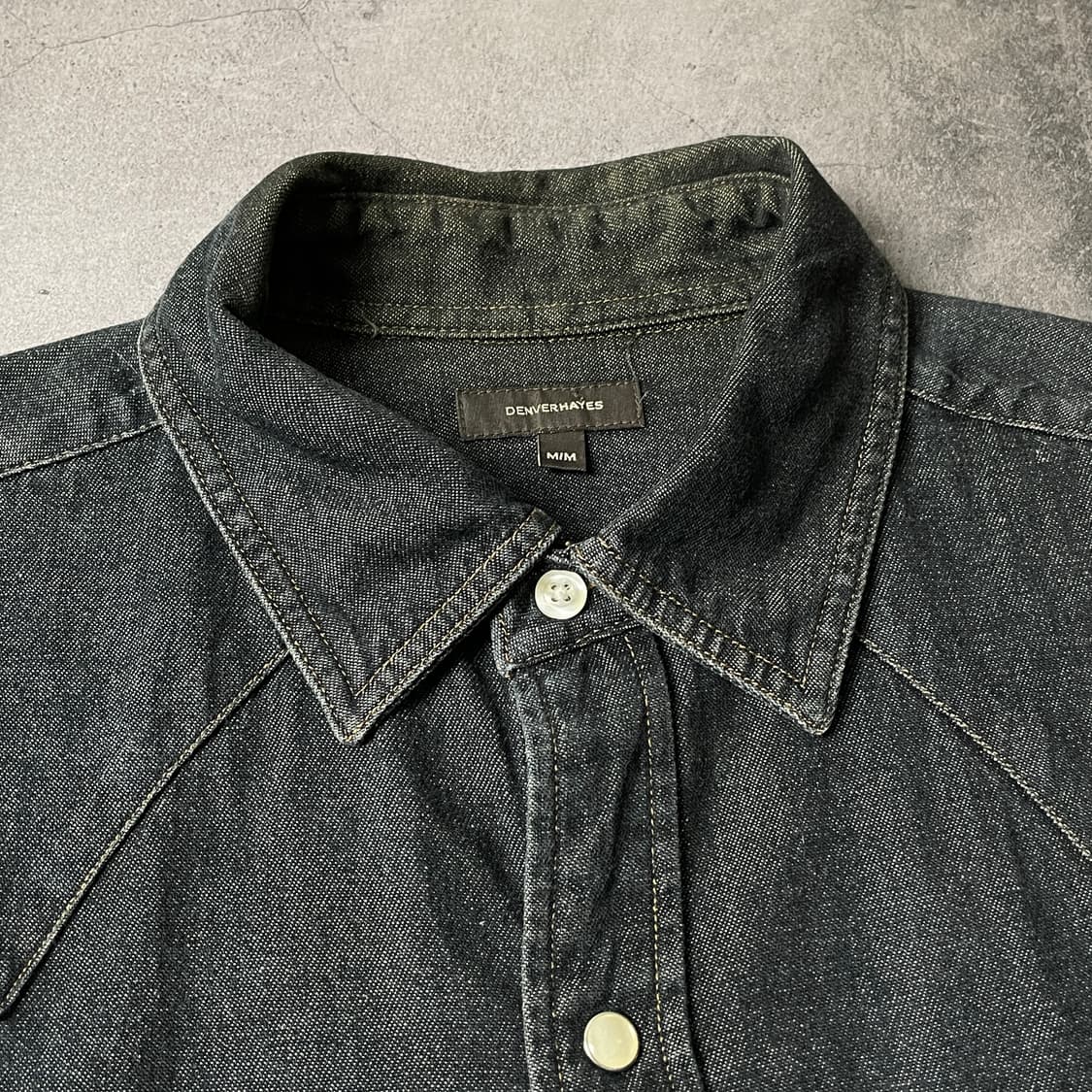 DENVER HAYES 빈티지 차콜 코튼 웨스턴 데님 셔츠 A00687 상품이미지2