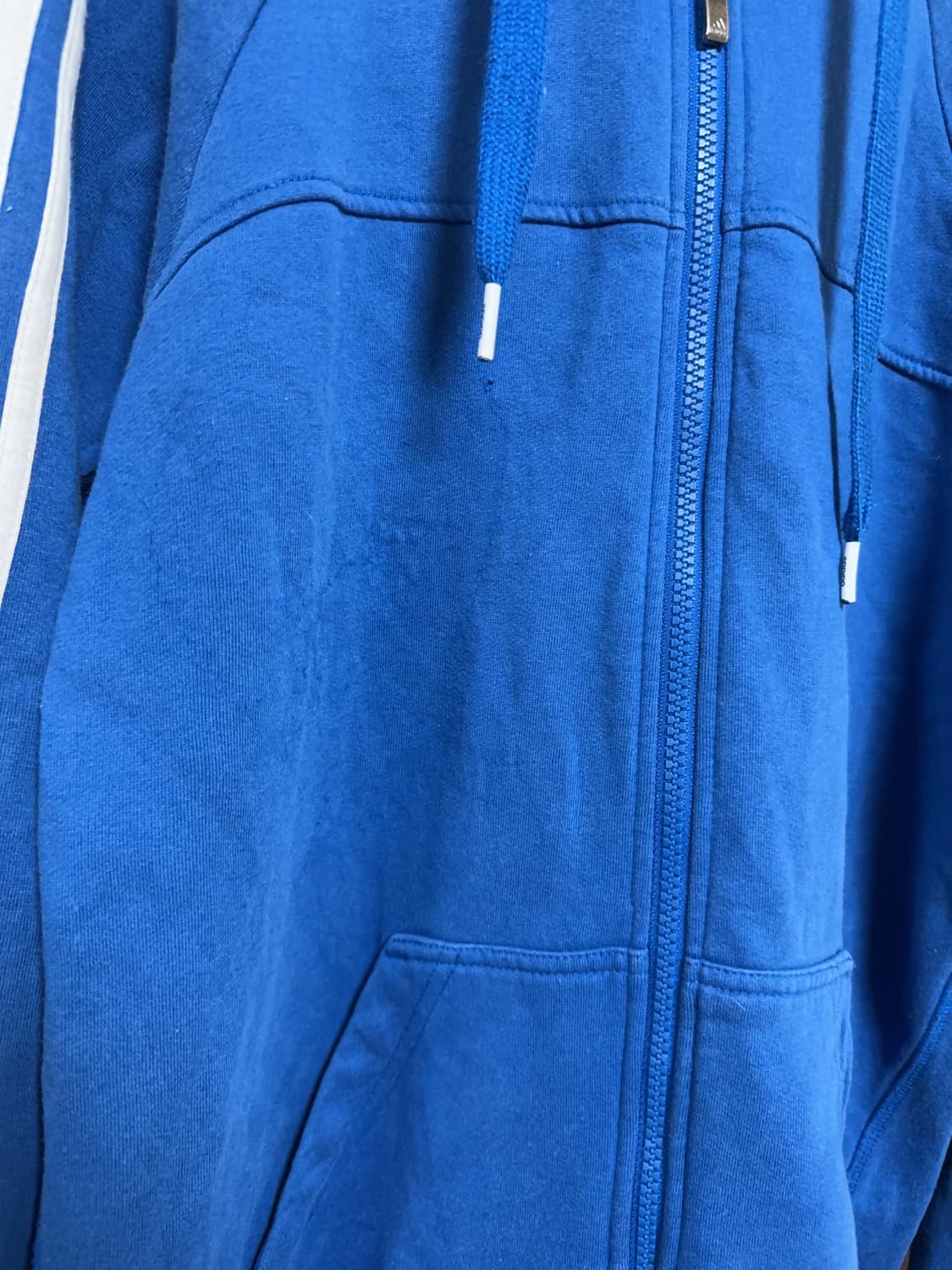 아디다스 빈티지 서브컬쳐 아노깔 삼선 블루 후드집업 상품이미지4