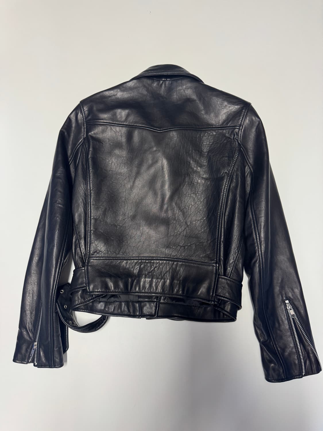 여성 비바스튜디오 리얼 레더 크롭 라이더 자켓 상품이미지2