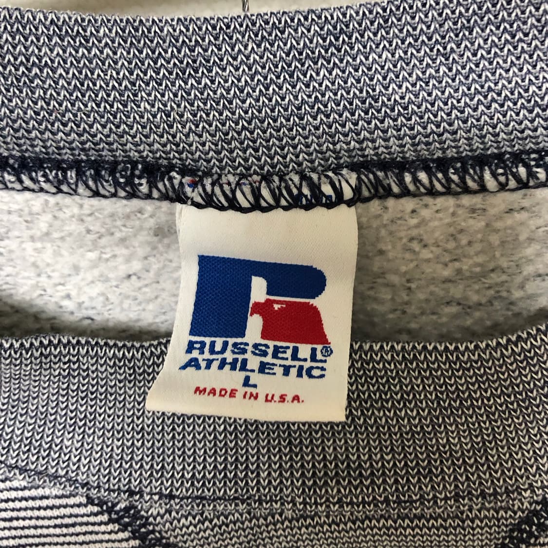 90s vtg USA 빈티지 러셀 스트라이프 L 상품이미지3