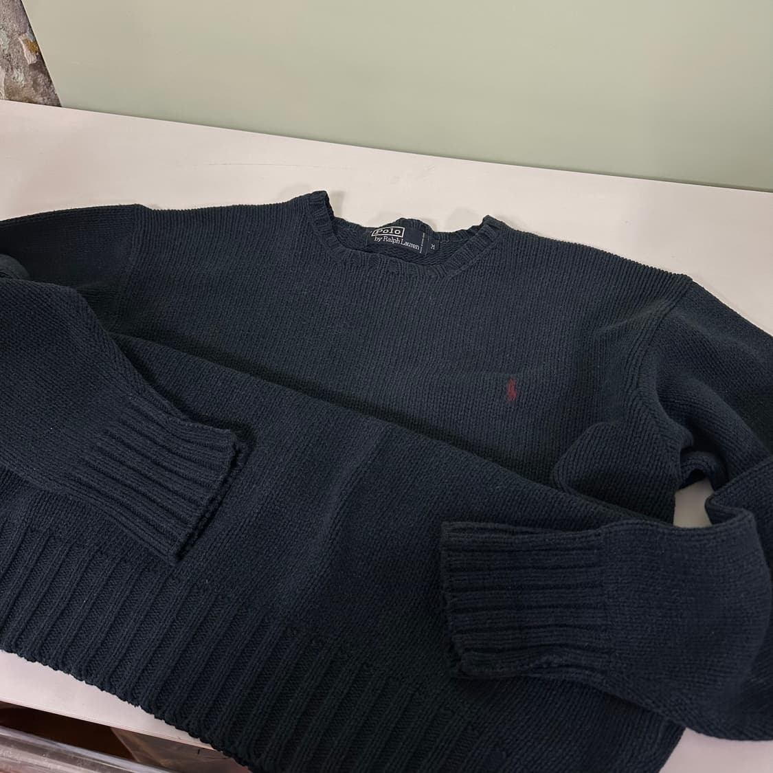 M 100 폴로 랄프로렌 네이비 면 니트 상품이미지1