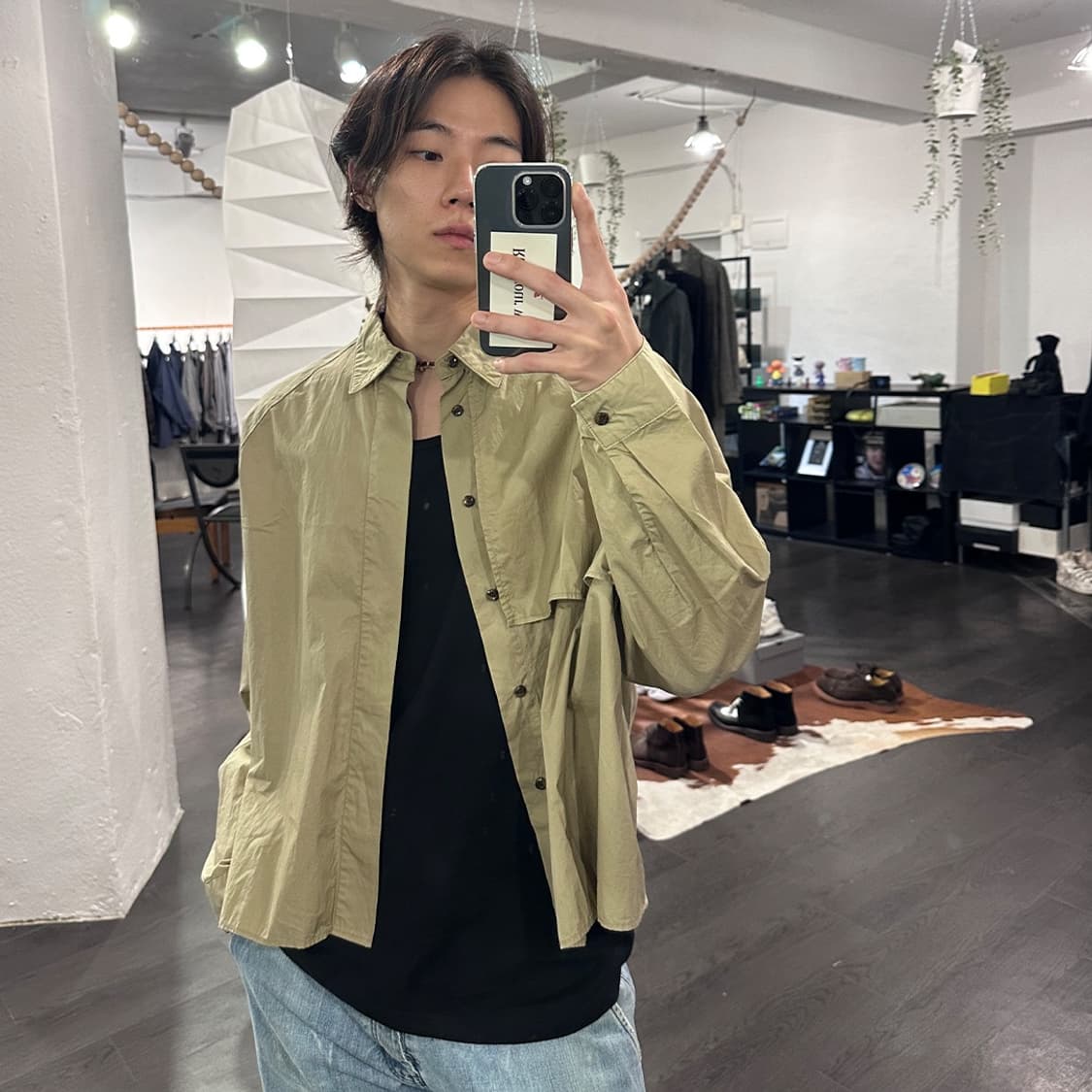 지에다 패널 레이어드 셔츠 상품이미지4