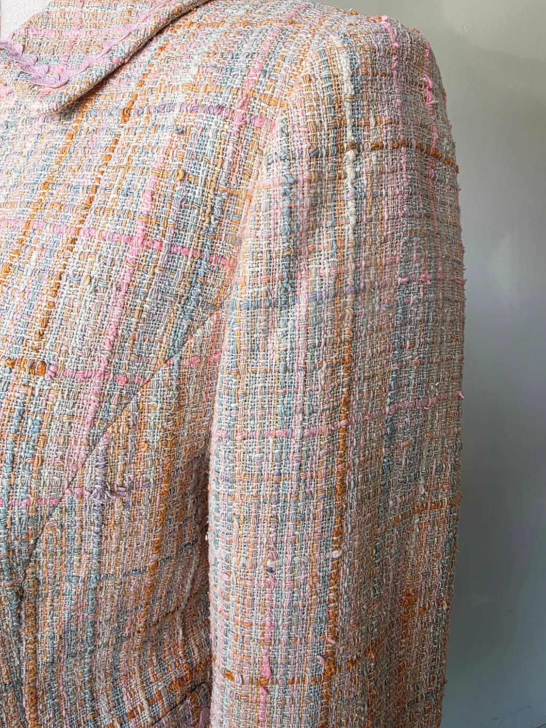 핑크 부클 트위드 자켓 상품이미지3