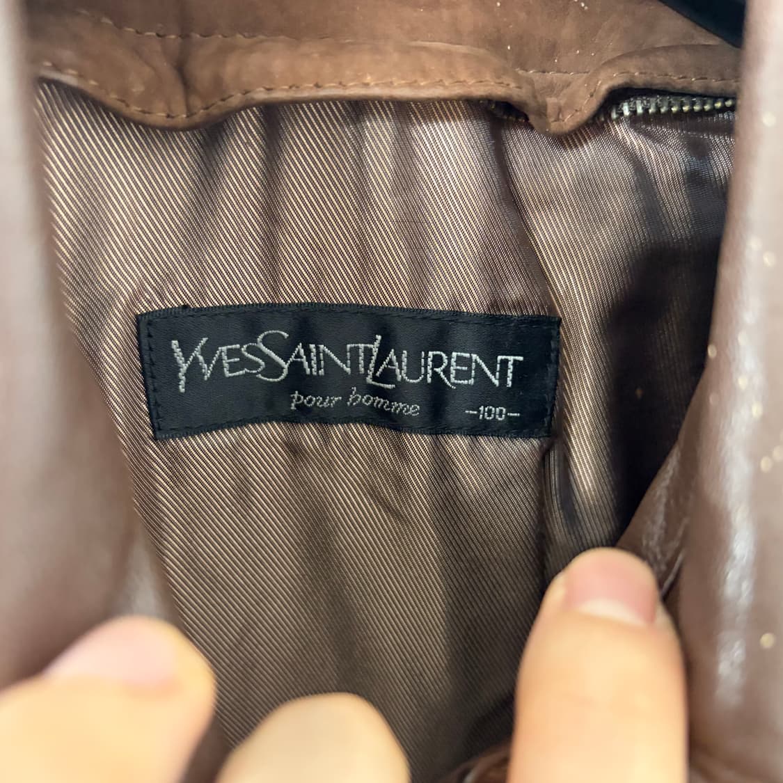 입생로랑 90s 레더카라 양가죽 스웨이드 봄버 자켓 상품이미지7