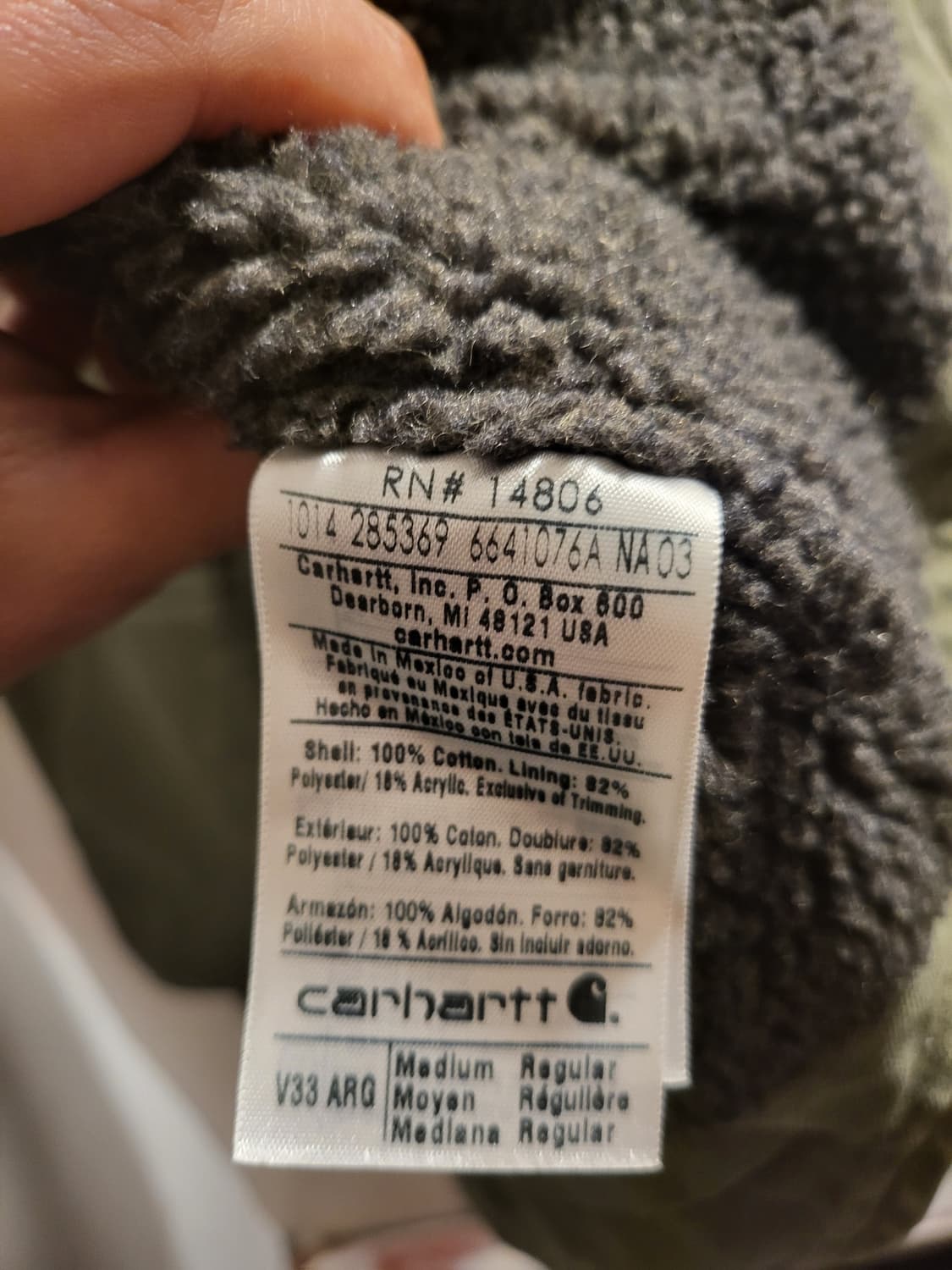 칼하트  카키색 양털 조끼베스트 상품이미지5