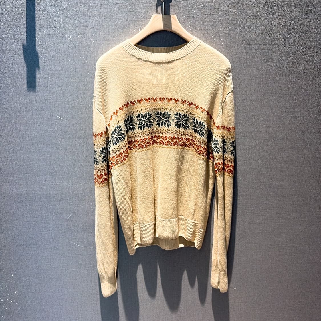 (정품/새상품) 아워레가시 남성 베이지 페어아일 린넨 니트 상품이미지1