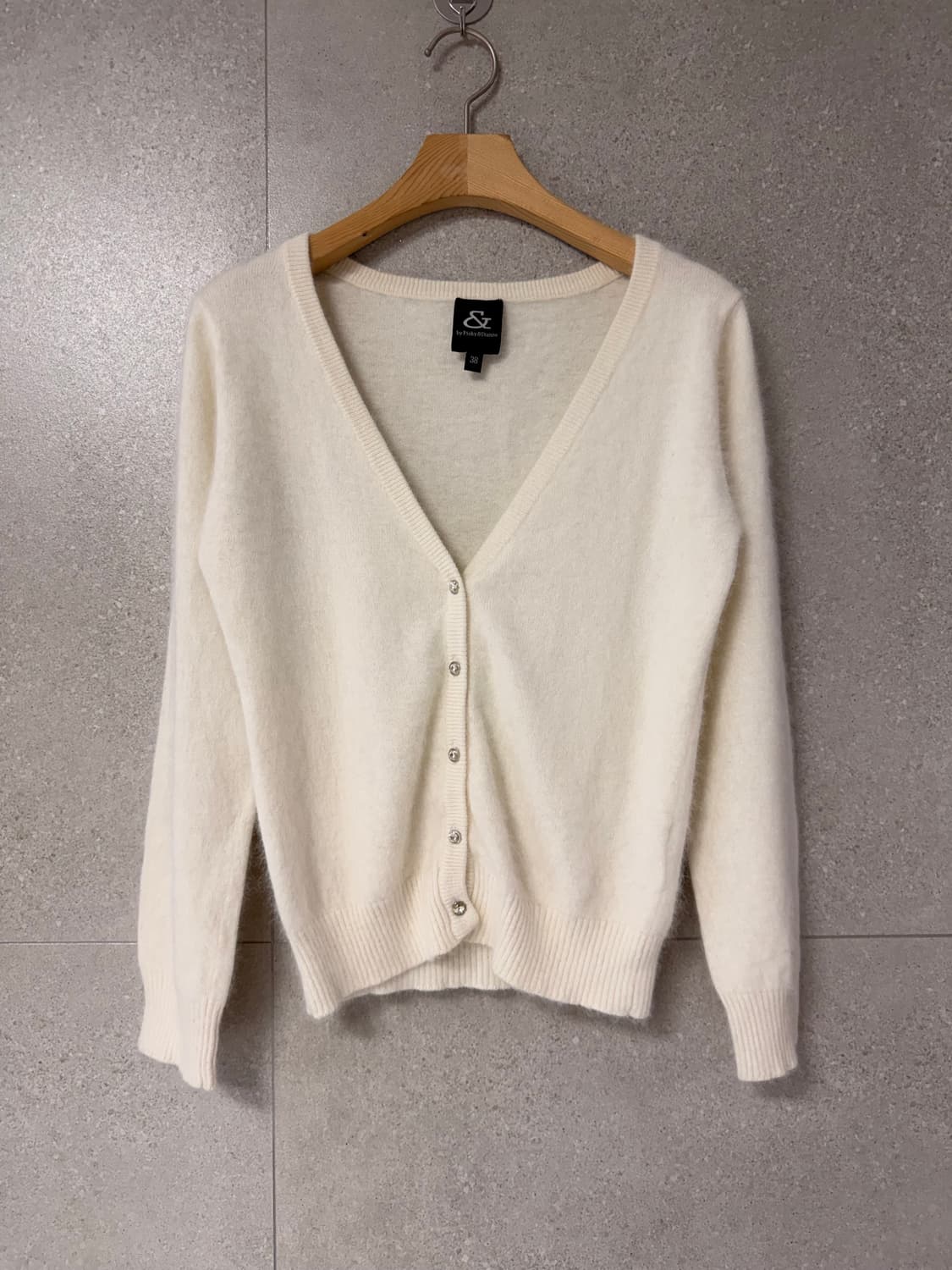 앙고라 브이넥 가디건 아이보리 상품이미지1