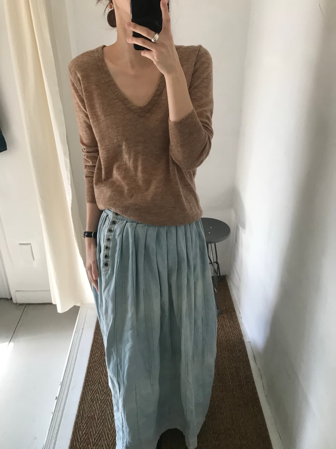 vintage denim skirt 상품이미지4