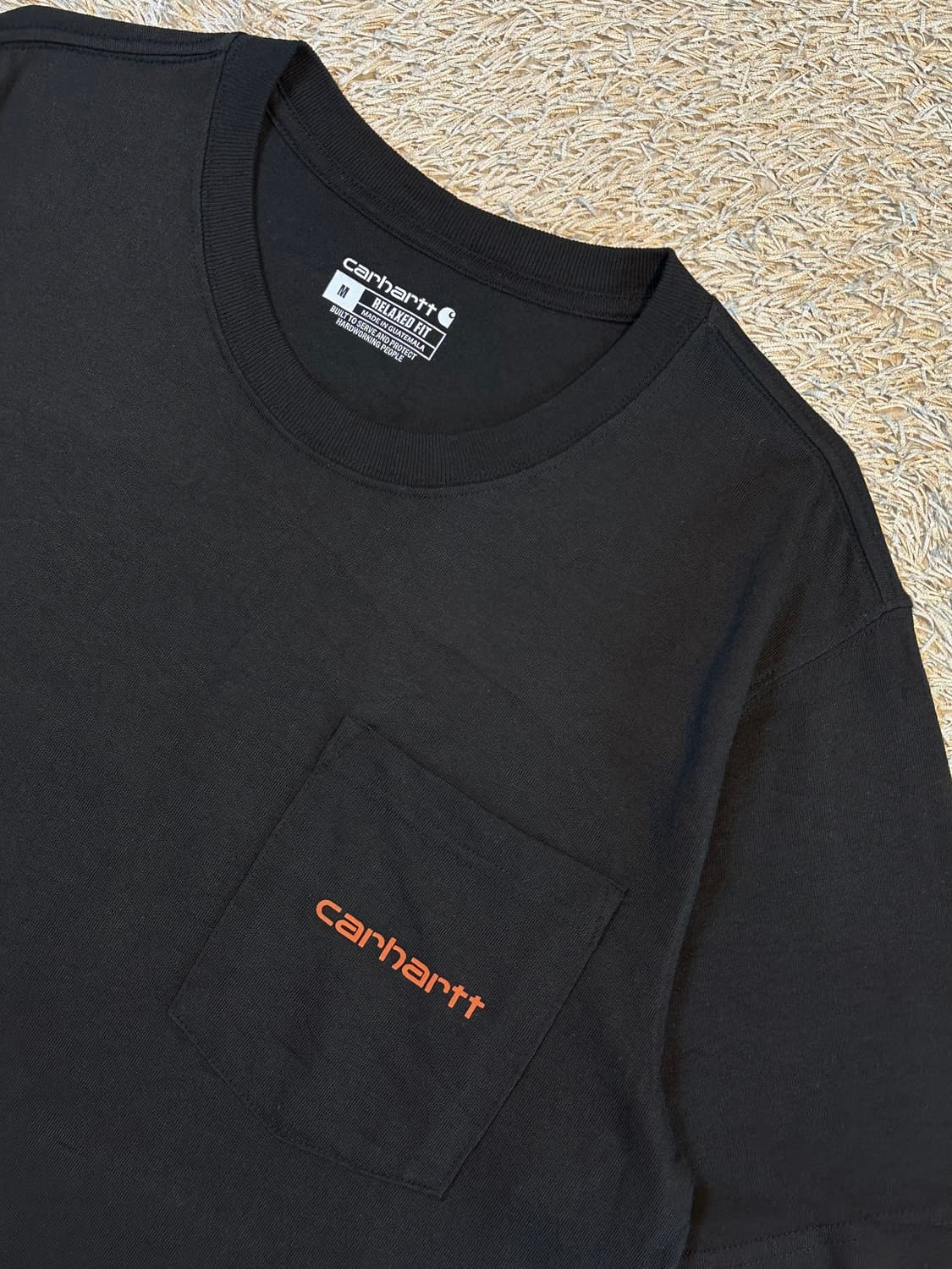 칼하트 CARHARTT 릴렉스핏 빅로고 반팔 티셔츠 블랙 상품이미지3