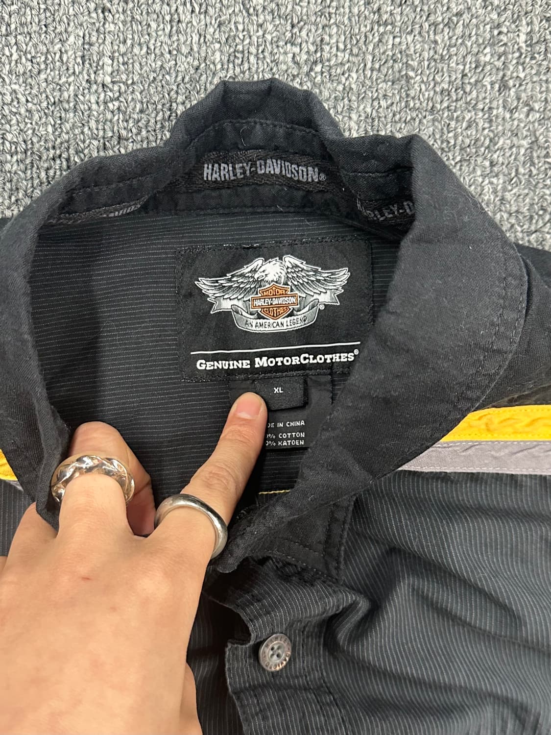 XL)할리데이비슨 vintage 옐로우 트랙 반팔셔츠 상품이미지4