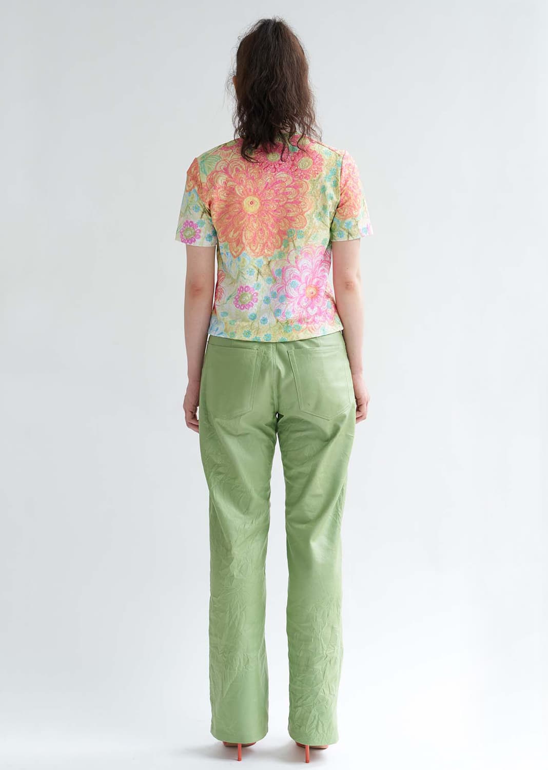 티크 FAUX LEATHER WRINKLE JEANS 상품이미지2