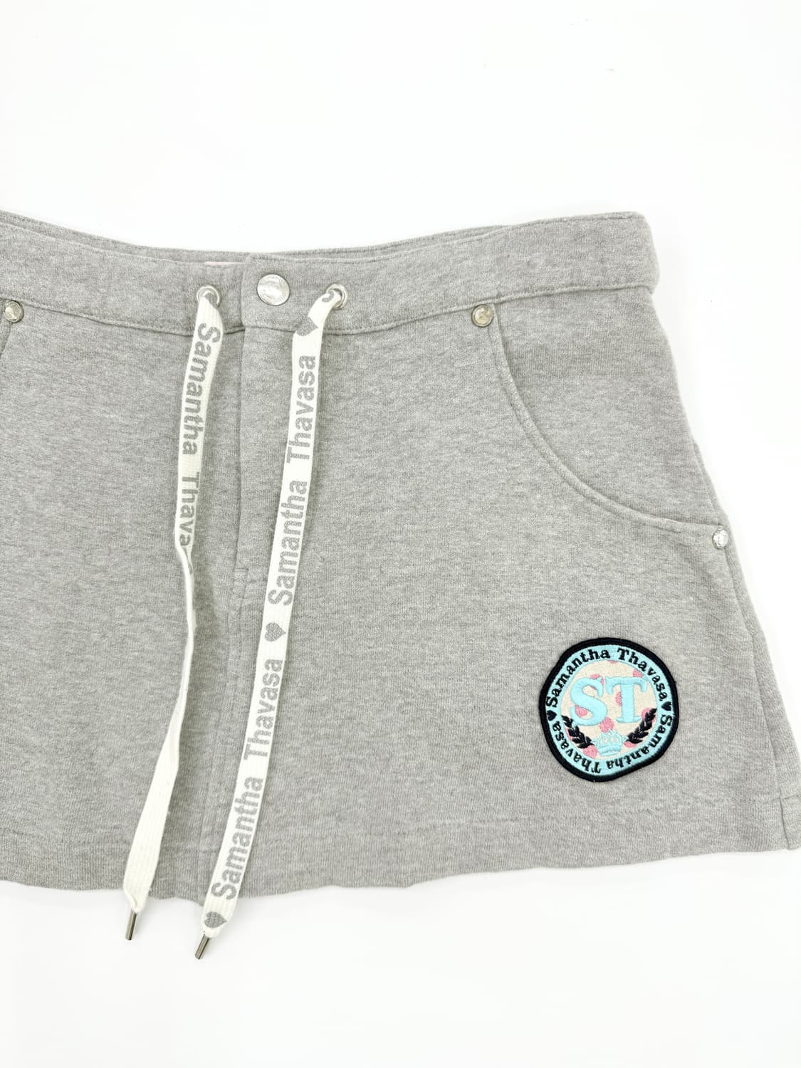 빈티지 SAMANTHA THAVASA 그레이 니트 미니 스커트 상품이미지2