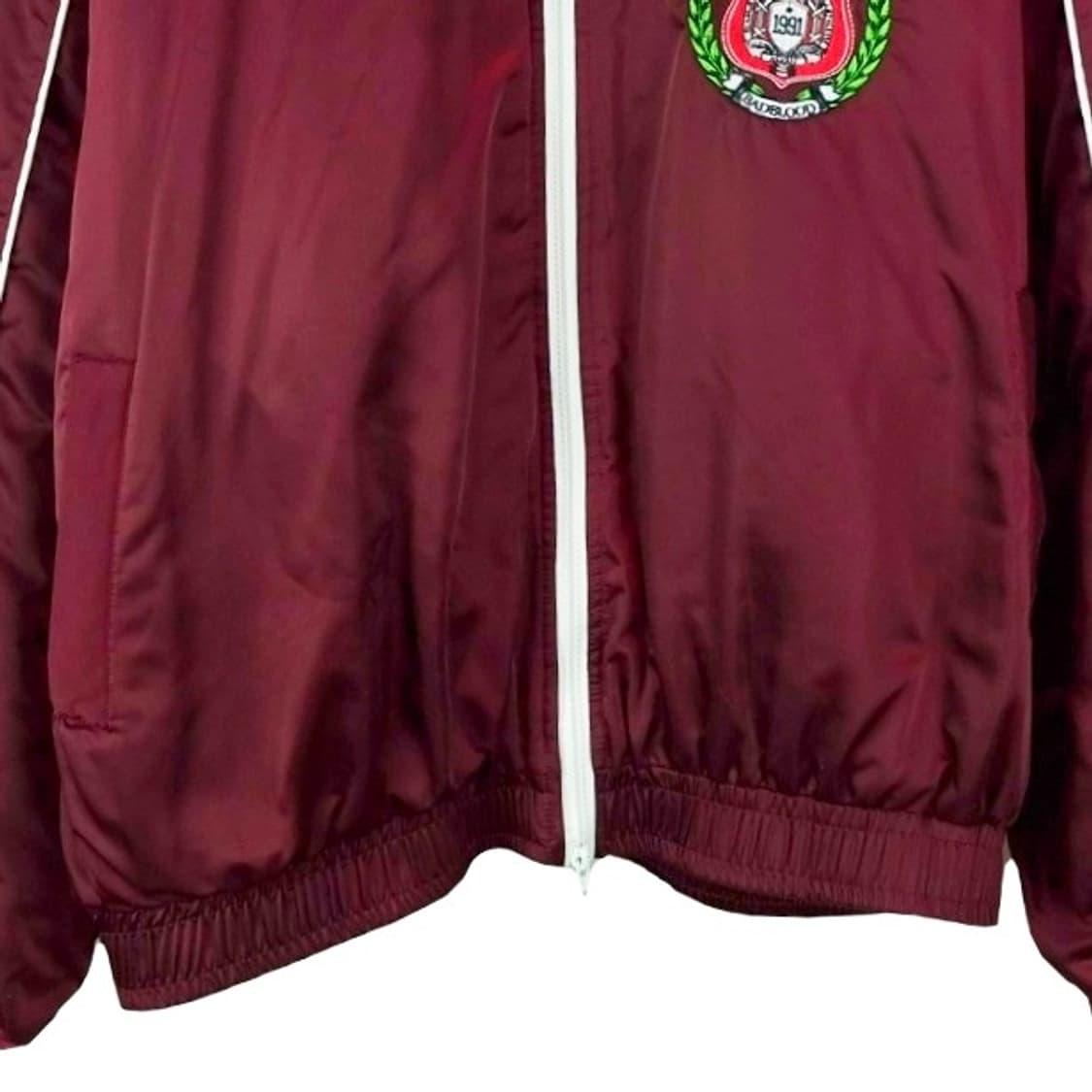 [배드블러드] 그래픽 자수 오버핏 사틴 블루종 자켓 버건디 M19213 상품이미지5