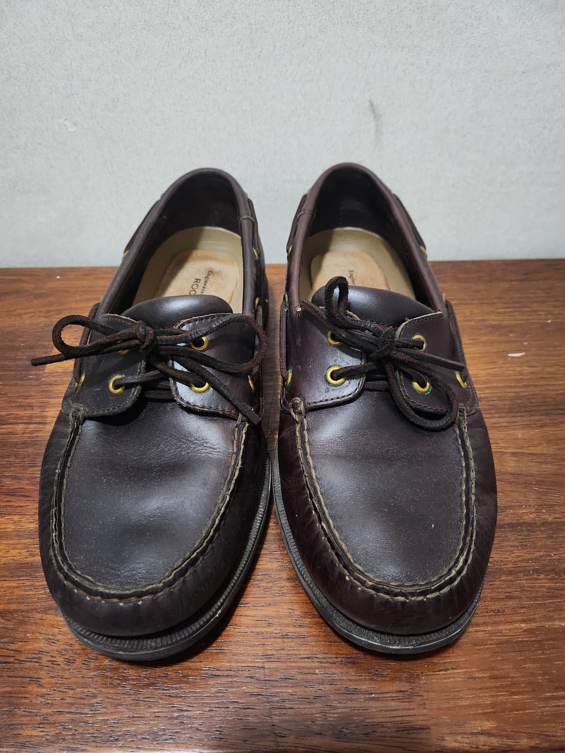 락포트 가죽 브라운 보트화 로퍼 구두 상품이미지1