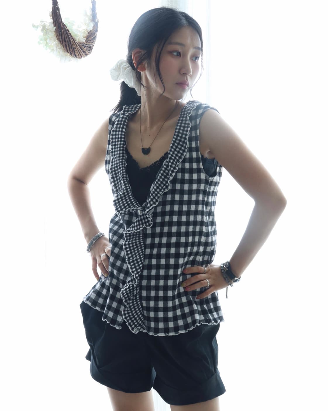 [Tsumori Chisato] Gingham Crinkle Blouse 상품이미지6