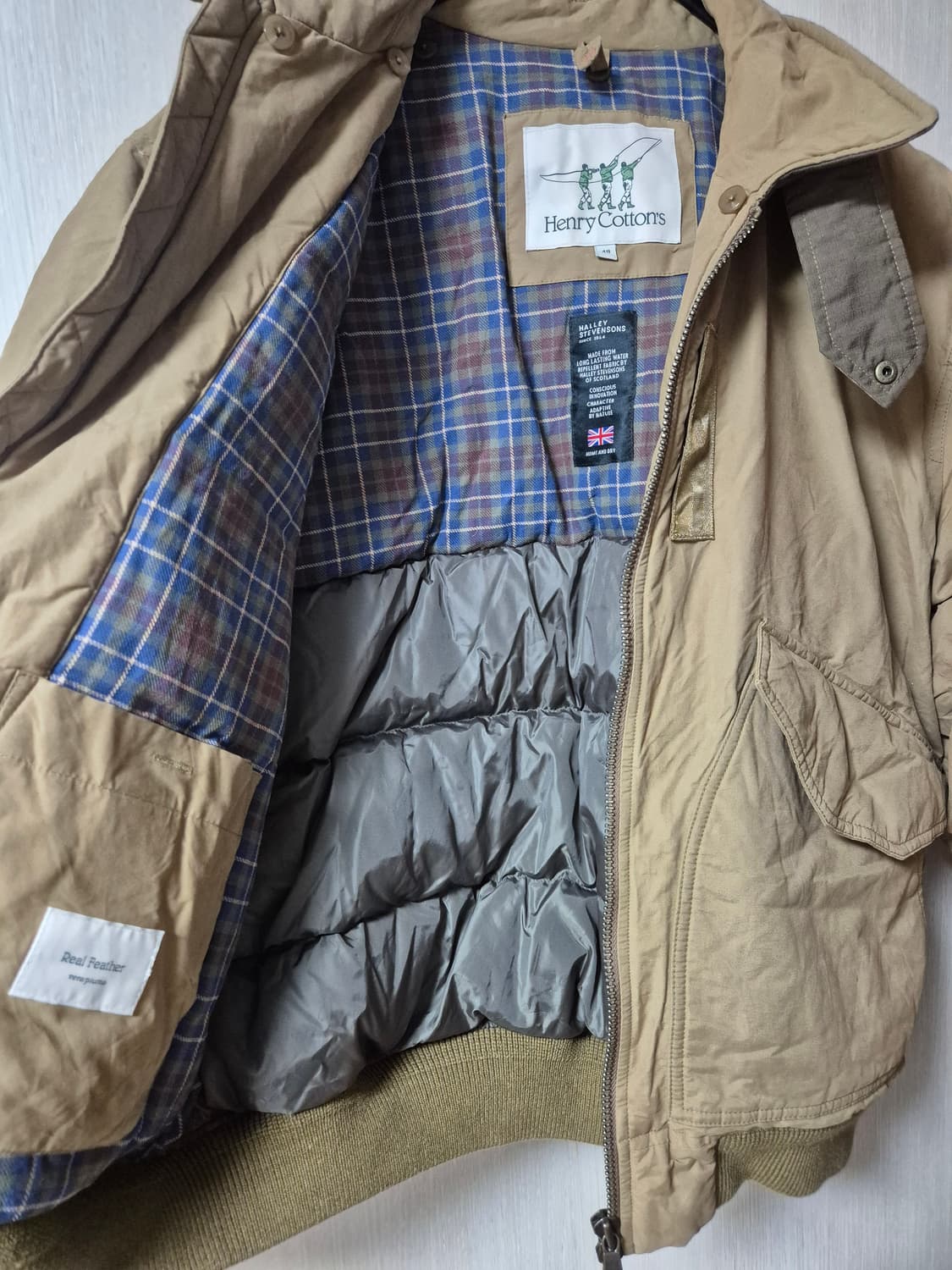 (24년) 헨리코튼 스핏파이어 빈티지왁스 구스 다운점퍼 100 (70만원 상품이미지7